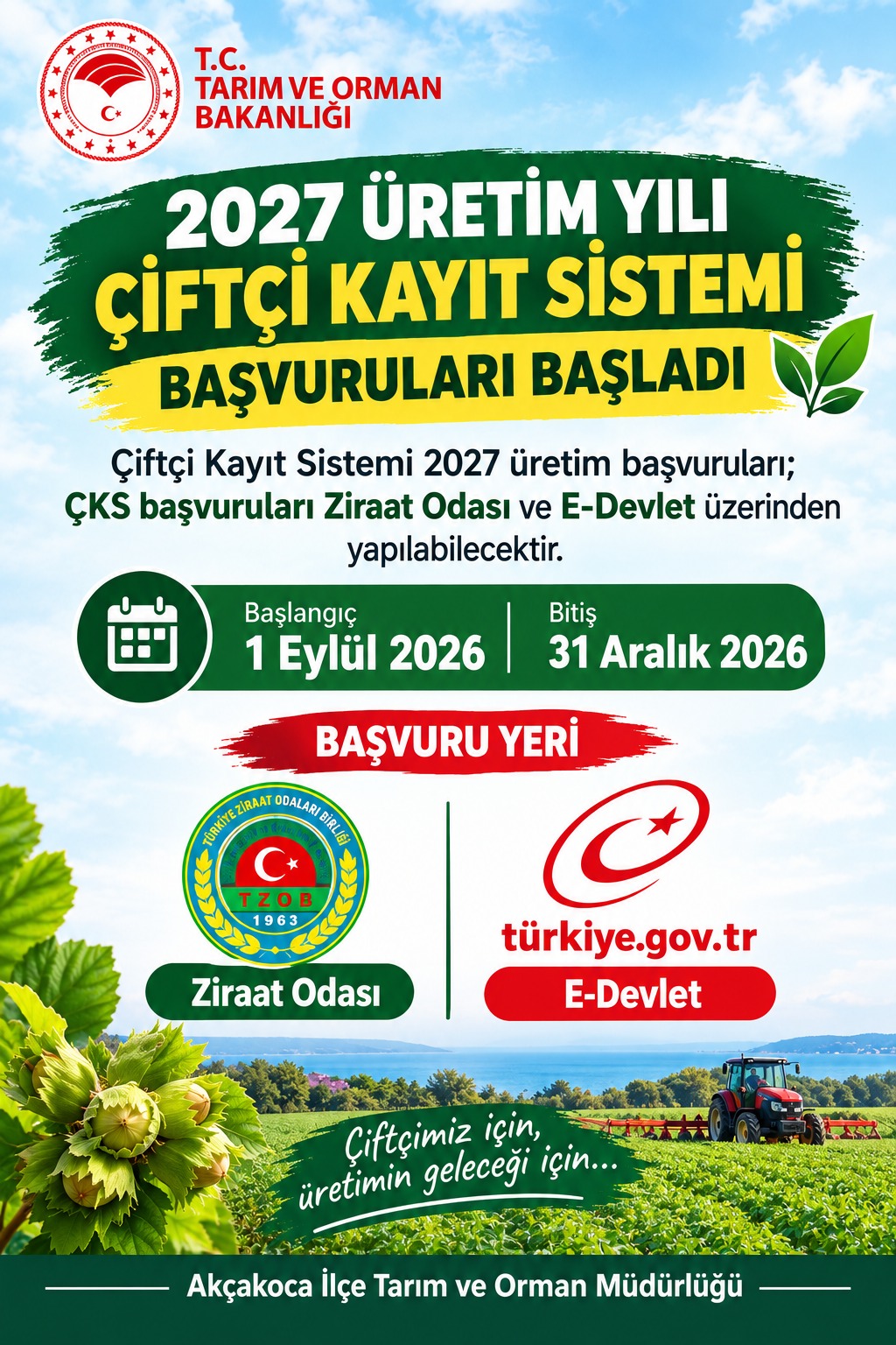 DEĞERLİ ÇİFTÇİLERİMİZİN DİKKATİNE!